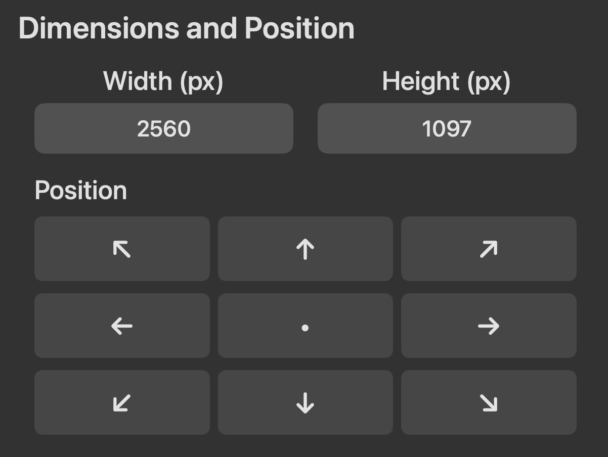 Quickly customize dimensions and position of the mirrored region